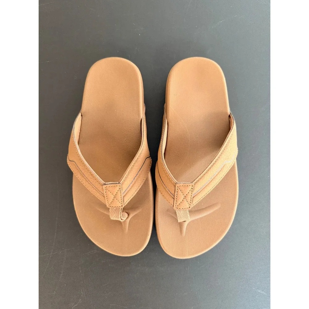 Wonder Nations Youth Boys Brown Faux Leather Flip Flop Sandals Thong   Size 2-3